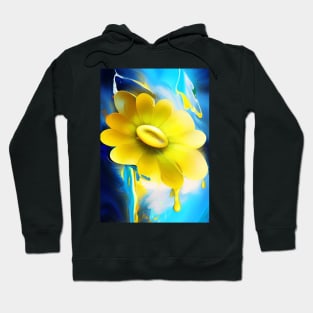 BEAUTIFUL YELLOW FLOWERS BLUE BACKGROUND Hoodie